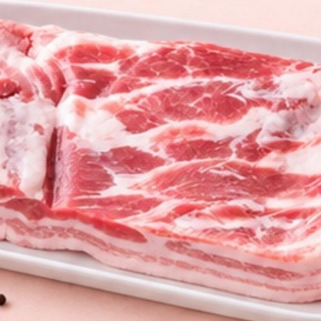 [당일발송] {10} 럭키미트 스페인산 냉동 통삼겹살 무피 수육 보쌈용 바베큐 구이용, 1kg, 4개