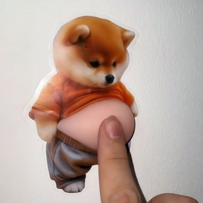 말랑이 문콕방지 자동차 도어가드 충격방지 스티커, 5개, 시바견