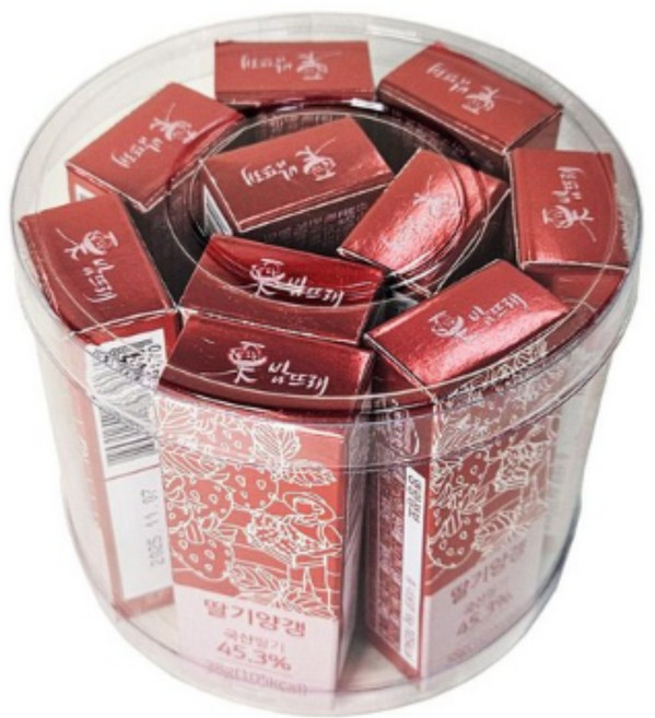 밤뜨래 딸기 양갱 세트 설날 추석 명절 선물, 38g, 10개