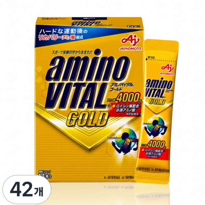 아미노바이탈 골드 4000mg 리커버리 BCAA 아미노산 스포츠 식품, 4.7g, 42개