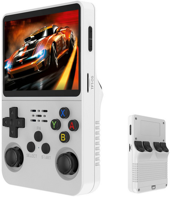 R36S 휴대용 레트로 게임기 3.5인치 공기계, R36S(화이트/게임팩 64GB)