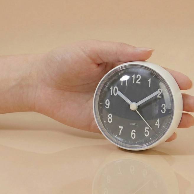 품질 좋고 가심비 뛰어난 / 욕실용 흡착식 저소음 방수 시계 / 욕실에 반드시 필요한 MUST HAVE 아이템, 그레이