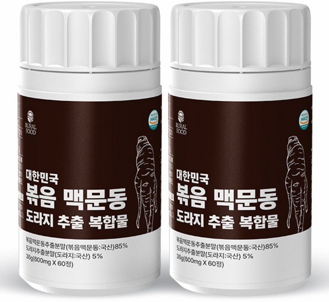 농촌푸드 대한민국 볶음 맥문동 도라지 추출물 타정, 2개, 36g