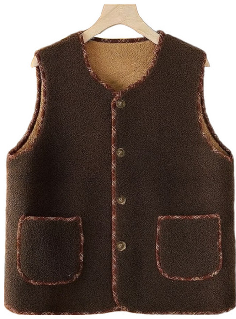 그레이스 뽀글이 빅사이즈 부인용 할머니 보온 김장조끼 촌캉스 조끼 양털 베스트