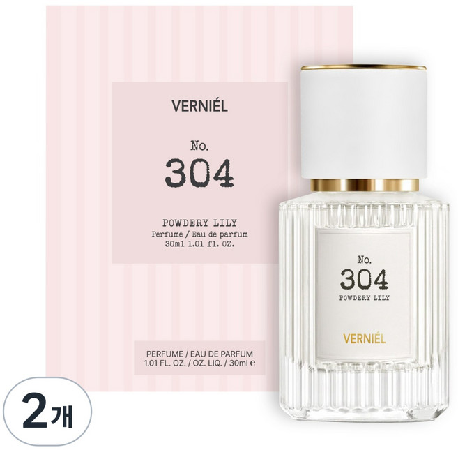 304 베르니엘 여자향수 베이비파우더향 비누향 파우더리릴리 여성향수 아기향 플로럴 은은한 니치향수, 2개, 30ml