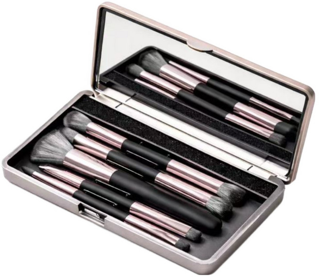 엑스비지 거울 케이스 메이크업 브러쉬세트, 1개