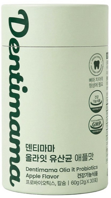 [치과의사 개발] 덴티마마 올라잇 유산균 애플맛, 60g, 1개