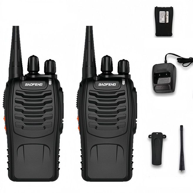 HOMIE 무전기 생활무전기 충전식 고성능 업무용무전기 업소용 매장 공장 스키장 병원 워키토키, 1세트, BF-999