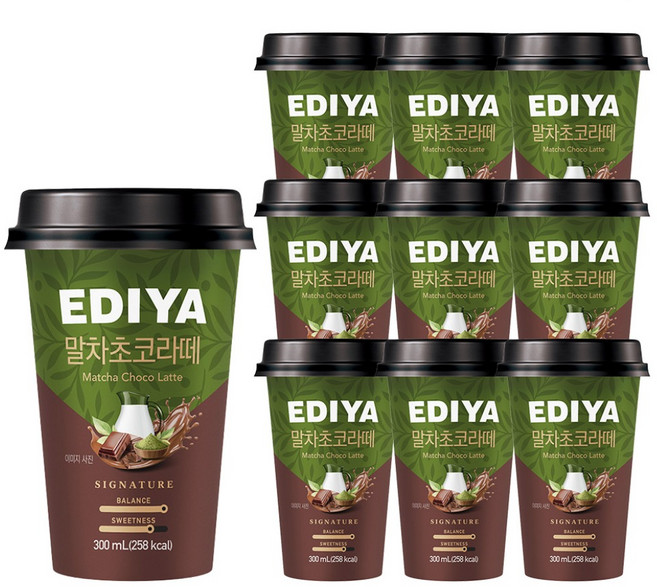 이디야 컵커피 말차초코라떼, 1개, 10개입, 300ml