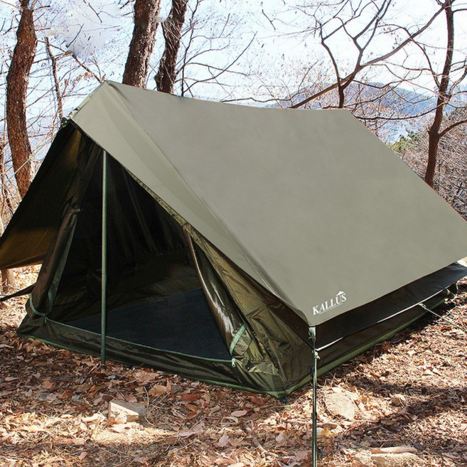 KALLUS A형 텐트 2인용 PU3000mm, 카키색