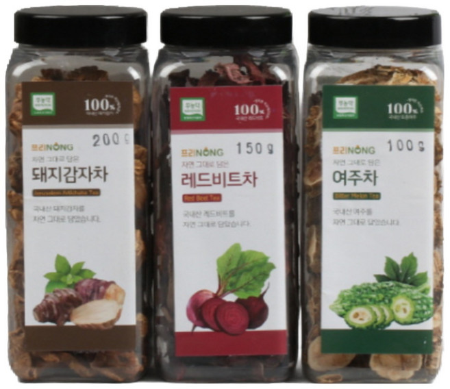 자연 그대로 담은 유기농 차 선물세트 (돼지감자 레드비트 여주차), 1개