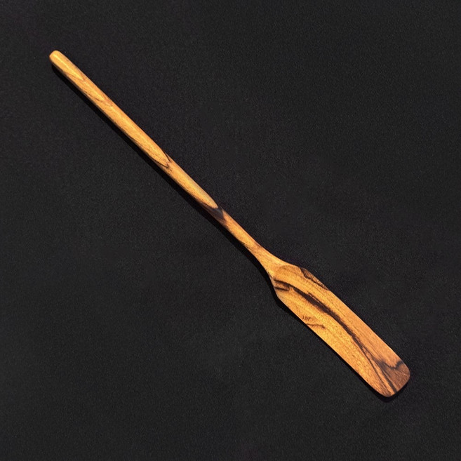 티셀 티크우드 버터 잼 스푼 천연나무 주방조리도구, 2개, 내추럴원목