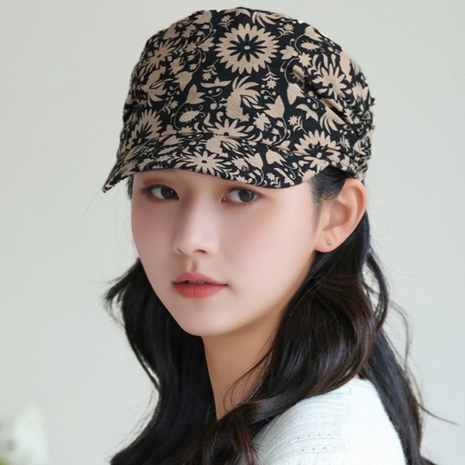 소담 여성 중년 플라워 패턴 캡모자 볼캡
