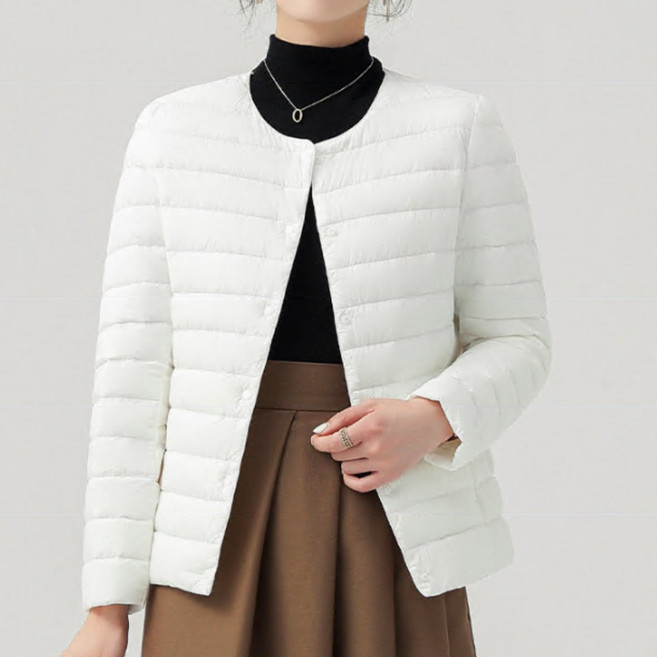 Connect LINK 여성용 몸매보정 다운핏 라운드넥 이너 경량패딩
