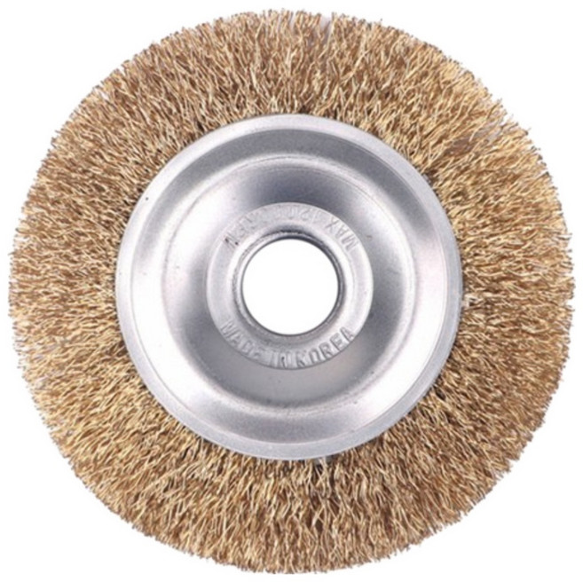 국산 평브러쉬 4인치 카본 철 스틸 와이어 그라인더 녹제거 용접 버 평면 평형 파워브러쉬 평부러쉬 평부라쉬 평브러시 종지브러쉬 탁상 휠 원형브러쉬 철브러쉬 조선소 철솔 접시 부러쉬, 1개