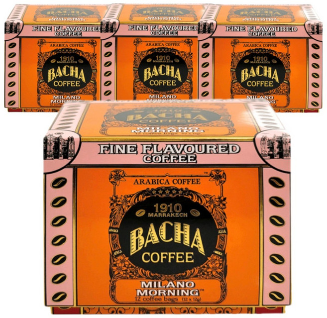 BACHA COFFEE 밀라노 모닝 커피 기프트박스, 12g, 12개입, 4개