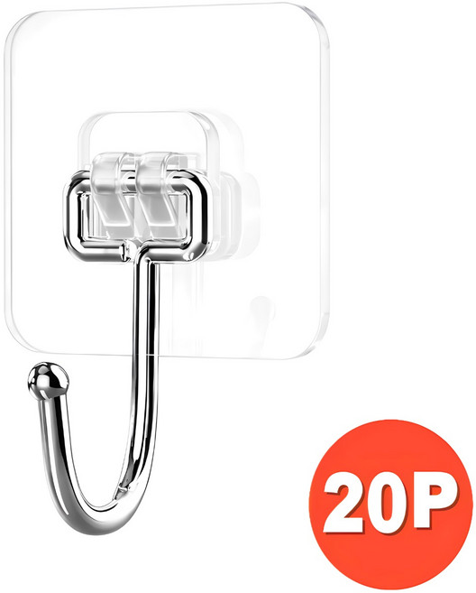 라스푸텐 무타공 초강력 접착식 후크 멀티 만능 다용도 걸이, 1세트, LSP1396-A