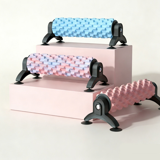 2026년 최신형 3D 흡착식 폼롤러 EVA 지압 마사지 고정 폼롤러 요가 스트레칭, 블루, 1개