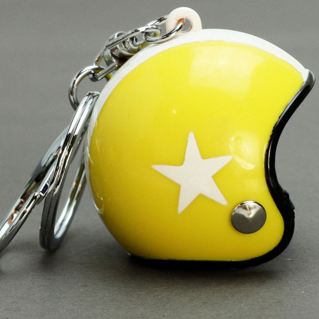 헬로엑스 귀여운 미니헬멧(스타캔디) 피규어 키링 키홀더 열쇠고리, 1개, 5노랑