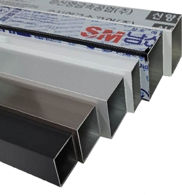 알미늄 각파이프 절단 칼라알루미늄 무료재단 헨켈 백색 실버 블랙유광 무광 35 x 35, 블랙무광, 35X35