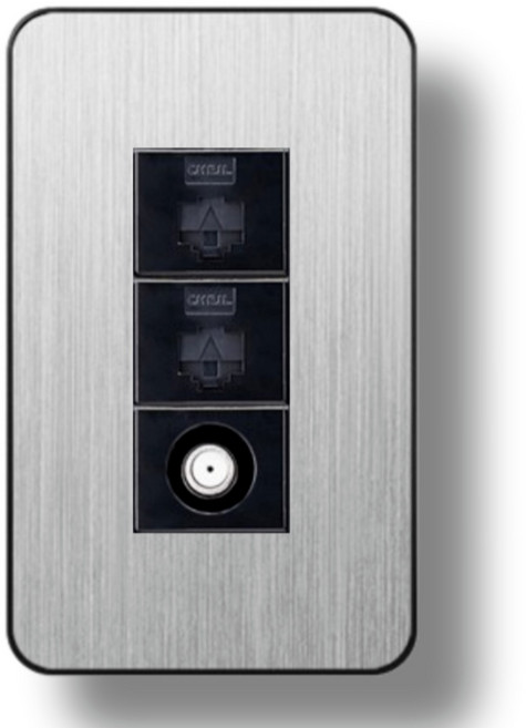 아크라이트 디아트 배선기구 45.[복합통신 1개용] 8P2구+CATV2방 실버헤어라인, 45.[복합통신] 8P2구+[CATV]2방 1개용, 1개