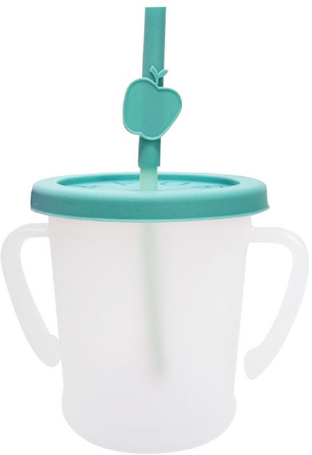 성인 요양원 빨대물병 300ml 흘림방지 병원빨대컵 세척편함 열탕OK 국산제조, 1개, 민트