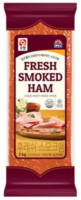 사조오양 후레쉬 스모크햄 사각햄 1kg, 1개
