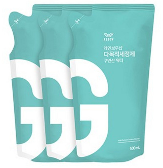 리보우 다목적세정제 구연산 워터 500ml 리필 3개, 1.5L, 1세트