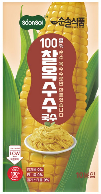 순솔 무설탕 100% 찰옥수수국수, 단품, 1kg, 1개
