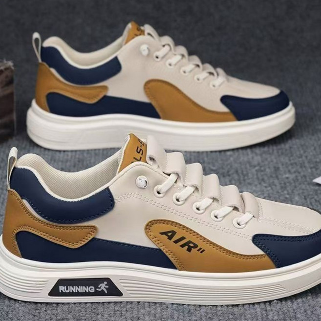 2024 가을 가죽 남자 신발 패션 스니커즈