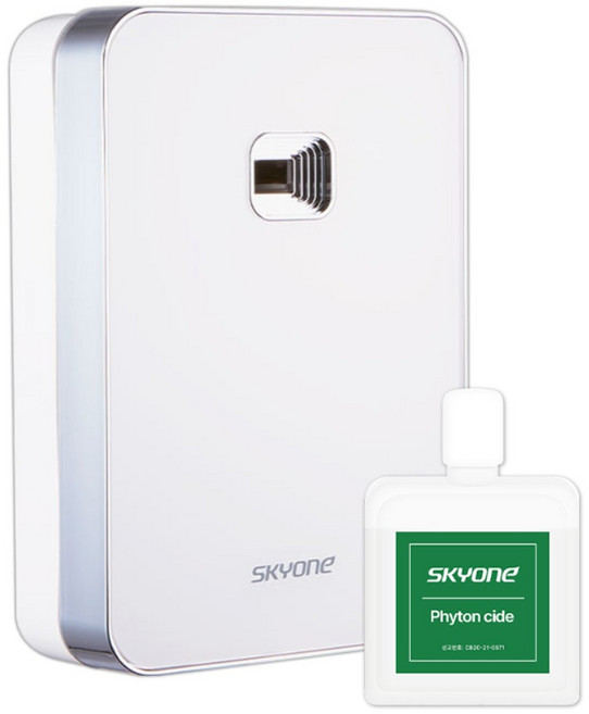 스카이원 방향제 자동 분사기 화이트 + 리필액, 1세트, 210ml, 피톤치드