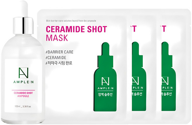 앰플엔 세라마이드샷 앰플 100ml + 세라마이드샷 마스크 3p 세트, 2개