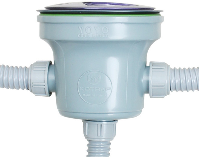 대형 포켓 (오버플로 2개 달린) 싱크대 배수구 세트, 1개