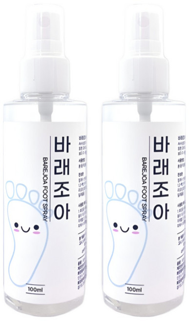 바래조아 간편하게 뿌리는 발 발톱 무좀 각질 풋 대용량 100ml, 1개, 2개입