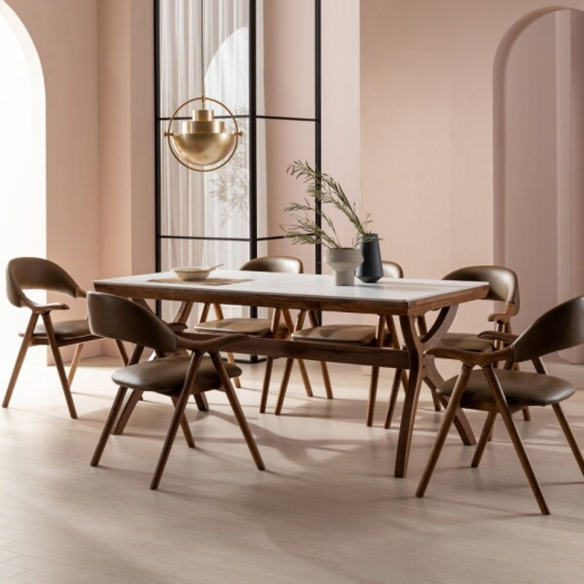 [파로마] ★아이몰단독특가★(착불)베르네 애쉬 원목 포세린 6인용 세라믹식탁세트 의자6, 상세 설명 참조, 상세 설명 참조