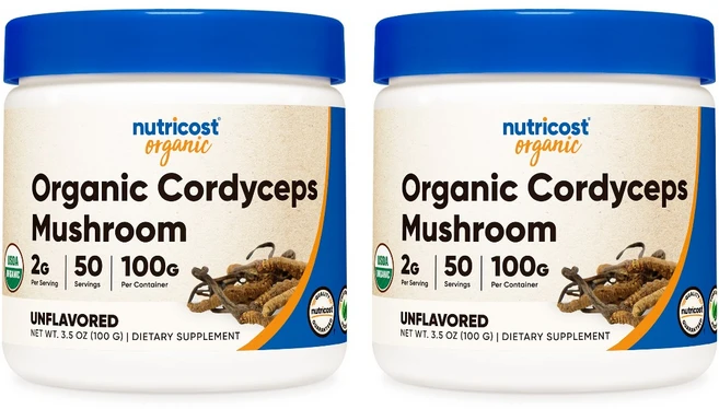 뉴트리코스트 오가닉 동충하초 파우더 100g 무맛 2개 - 쿠팡