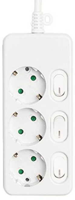 블루밍 국산 개별형 스위치 멀티탭 3구 고용량 콘센트 16A 안전 접지, 화이트, 1개, 3m