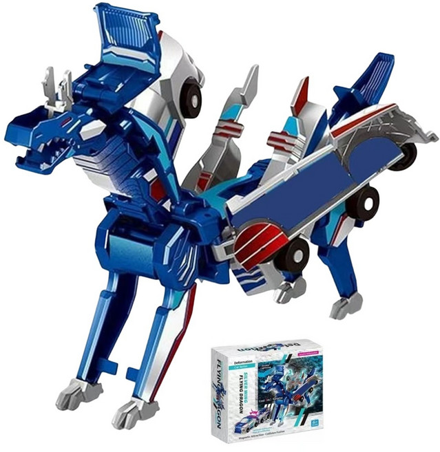 Hello CARBOT 咖寶車神 磁吸碰撞變形天馬獨角獸玩具車 銀翼天馬二合一賽車, 1個, 銀翼天馬-二合一【官方正版】, N/A