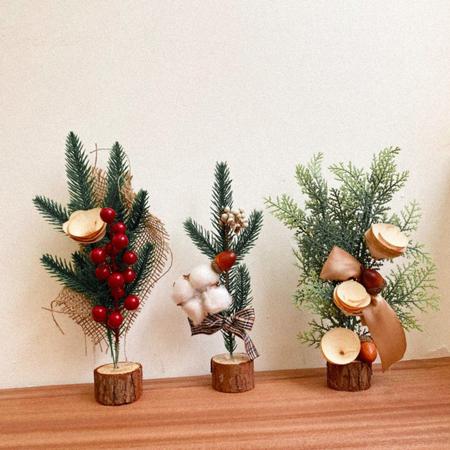 리빗홈 감성 우드 빈티지 미니트리 1세트, 리빗 우드