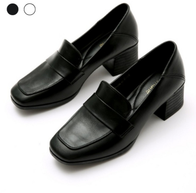 페조 여성 스퀘어토 미들힐 로퍼 클래식 정장 출근 PZSL-LUX-2913