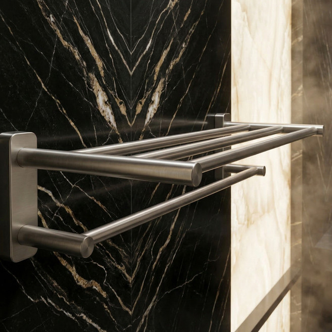 LUNOVA SUS304 올스텐 호텔식 욕실 2단수건선반, 1개, 사틴