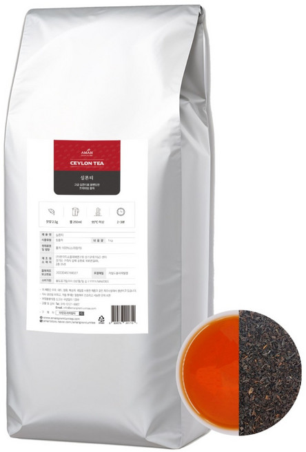 실론티 Ceylon Tea 엄선된 스리랑카 카페용 아만프리미엄티, 1개, 1kg