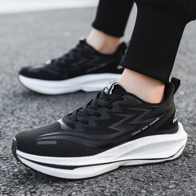 ANYOU 남녀 공용 커플 런닝화 워킹화 유니섹스 데일리 운동화 편한 가벼운 통굽 에어메쉬 러닝 스니커즈 캐주얼 트레이닝화 여행 운동화