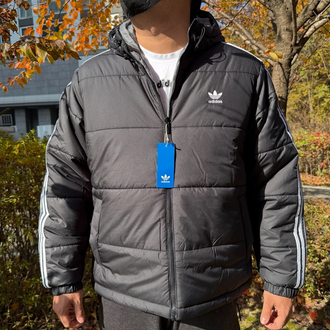 아디다스 남녀공용 오리지널 아디컬러 리버시블 숏패딩 따뜻한 롱패딩 자켓 점퍼 방한복 보온복 블랙 [일오공칠양말증정]