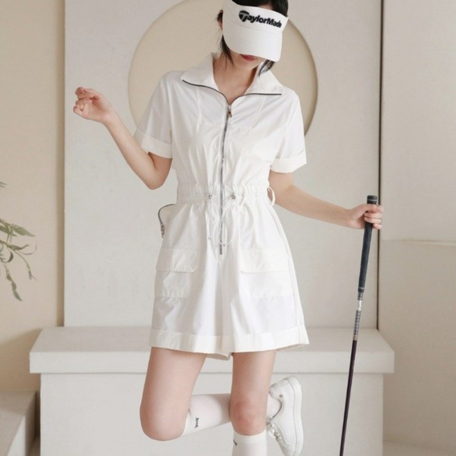 여성 골프웨어 골프 바지 반바지 볼주머니 골프 점프수트 업피치