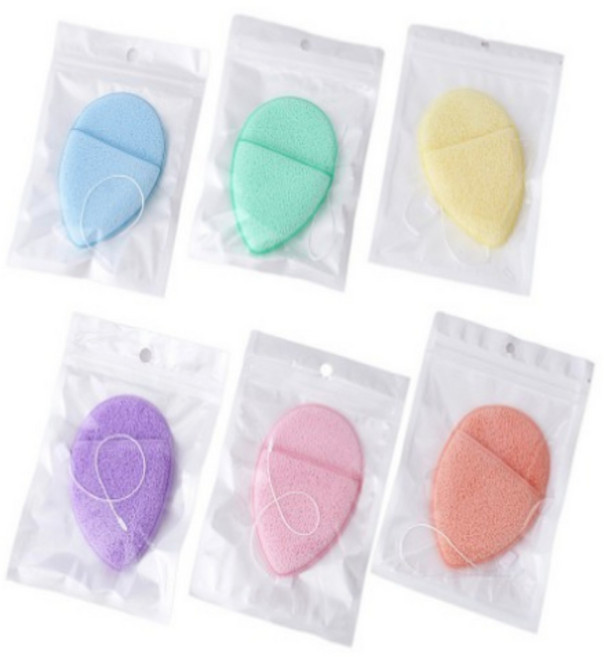 얍루 깔끔세안 클렌징퍼프, 6개, 혼합색상