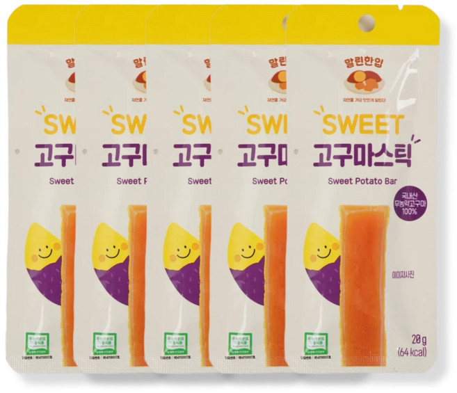 말린한입 무농약 국산 SWEET 고구마스틱, 10개, 20g
