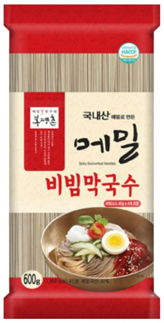 봉평촌 국내산 메밀비빔막국수 비빔소스포함 600g 10개 1박스