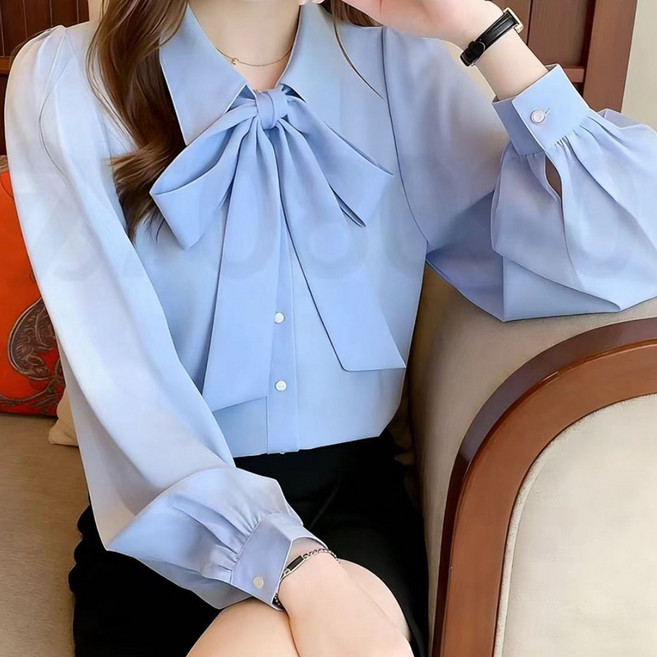 708090 여성 면접복장 블라우스 구김없는 데일리 긴팔셔츠