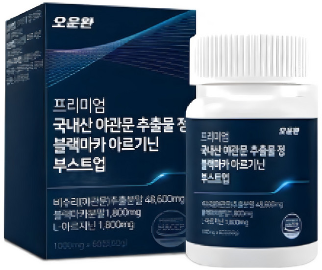 프리미엄 국내산 야관문 블랙마카 아르기닌 프로폴리스 타우린 아연 1000mg 60정, 6개